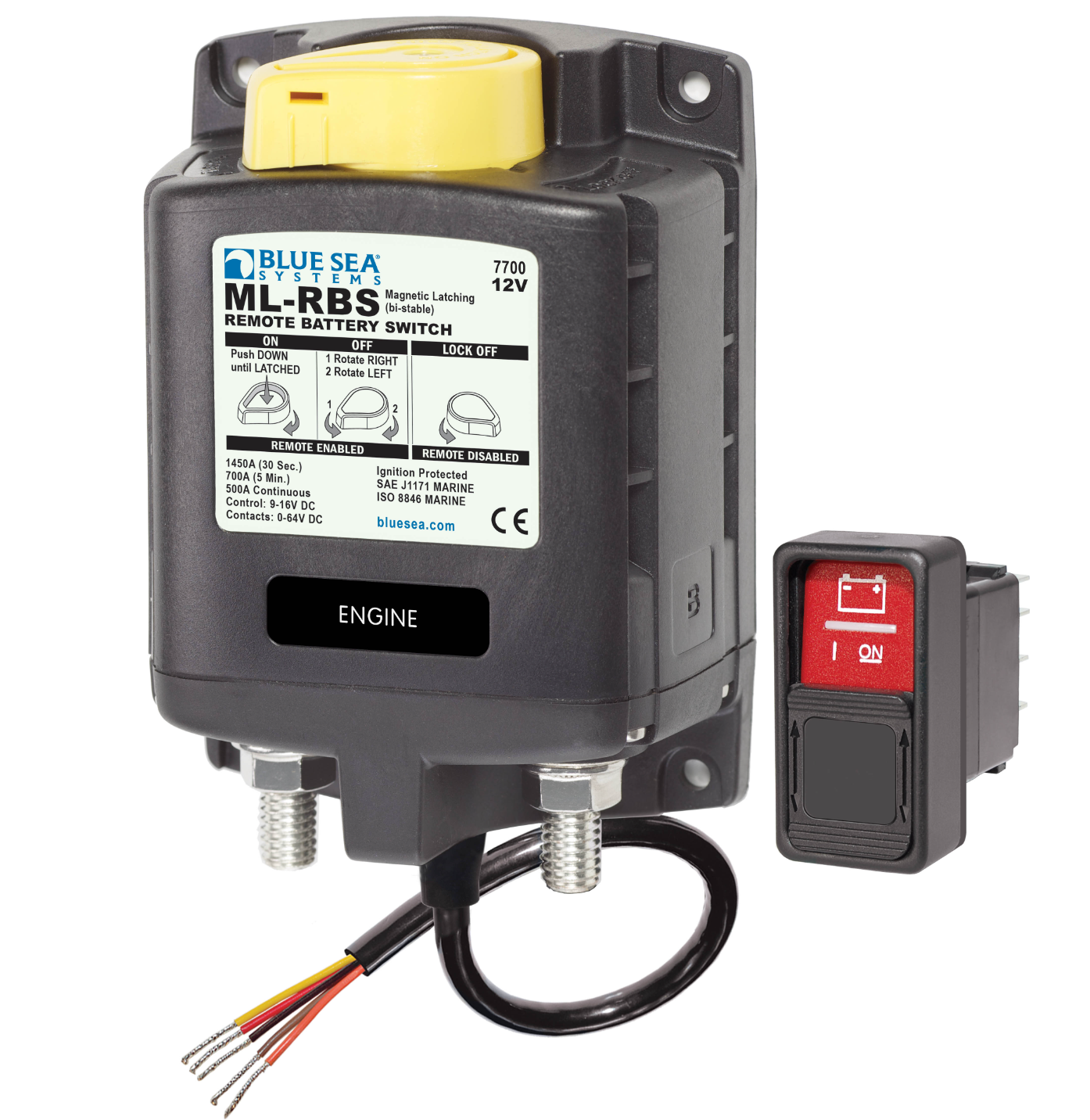 ML-RBS Remote Battery Switch with Manual Control - 12V DC 500A