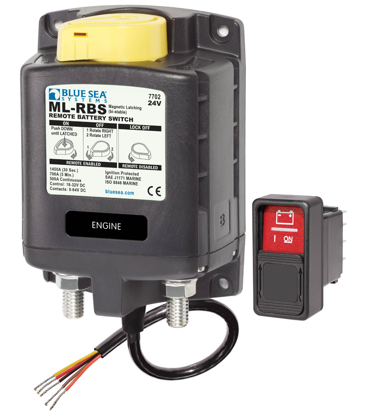 ML-RBS Remote Battery Switch with Manual Control - 24V DC 500A