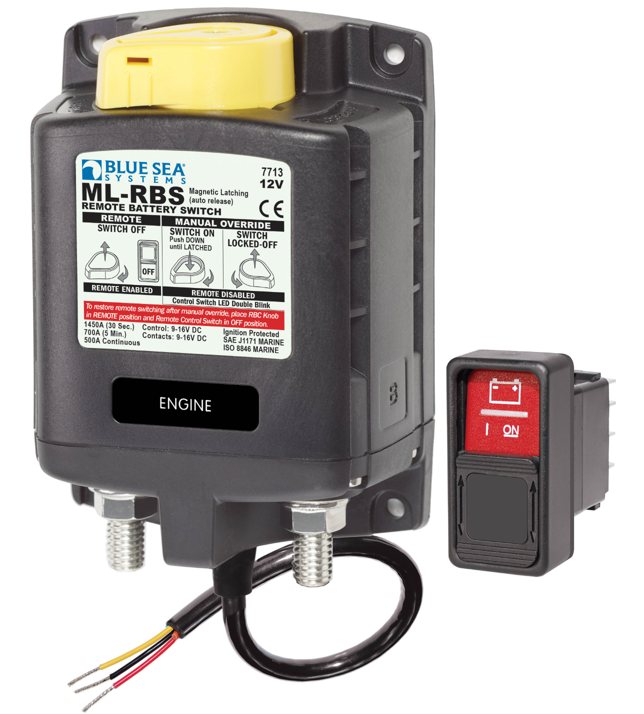 ML-RBS Remote Battery Switch with Manual Control Auto-Release - 12V
