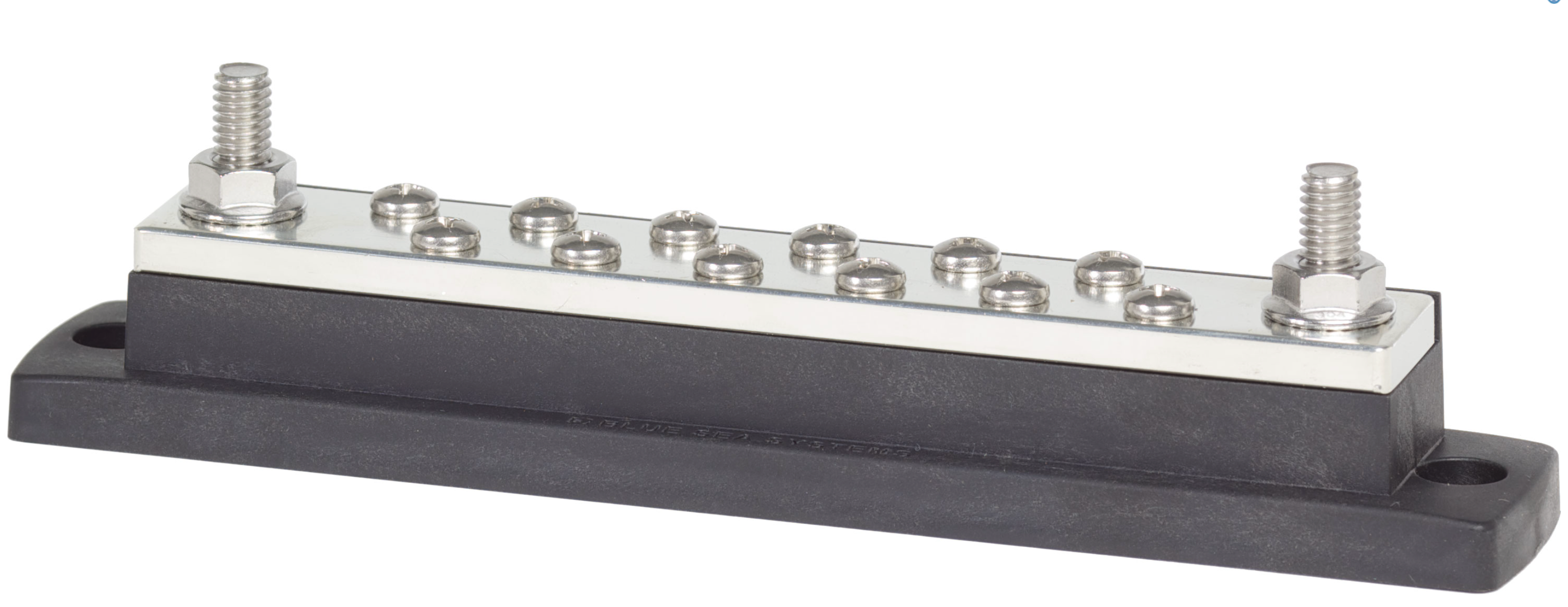 MaxiBus 250A BusBar - Two 5/16"-18 Studs and Twelve #10-24 Screws