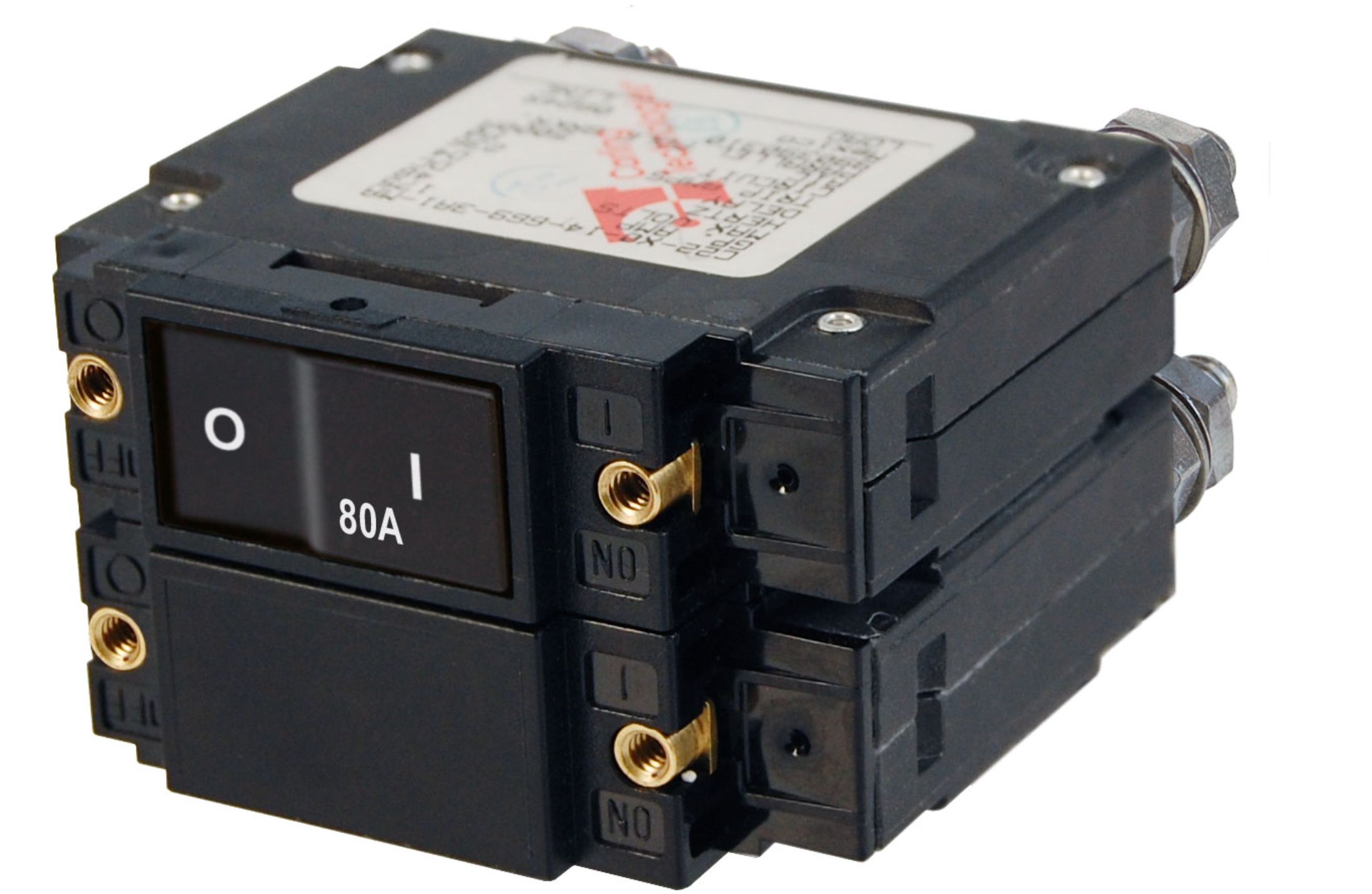 C-Series Flat Rocker Circuit Breaker - Double Pole 80A AC