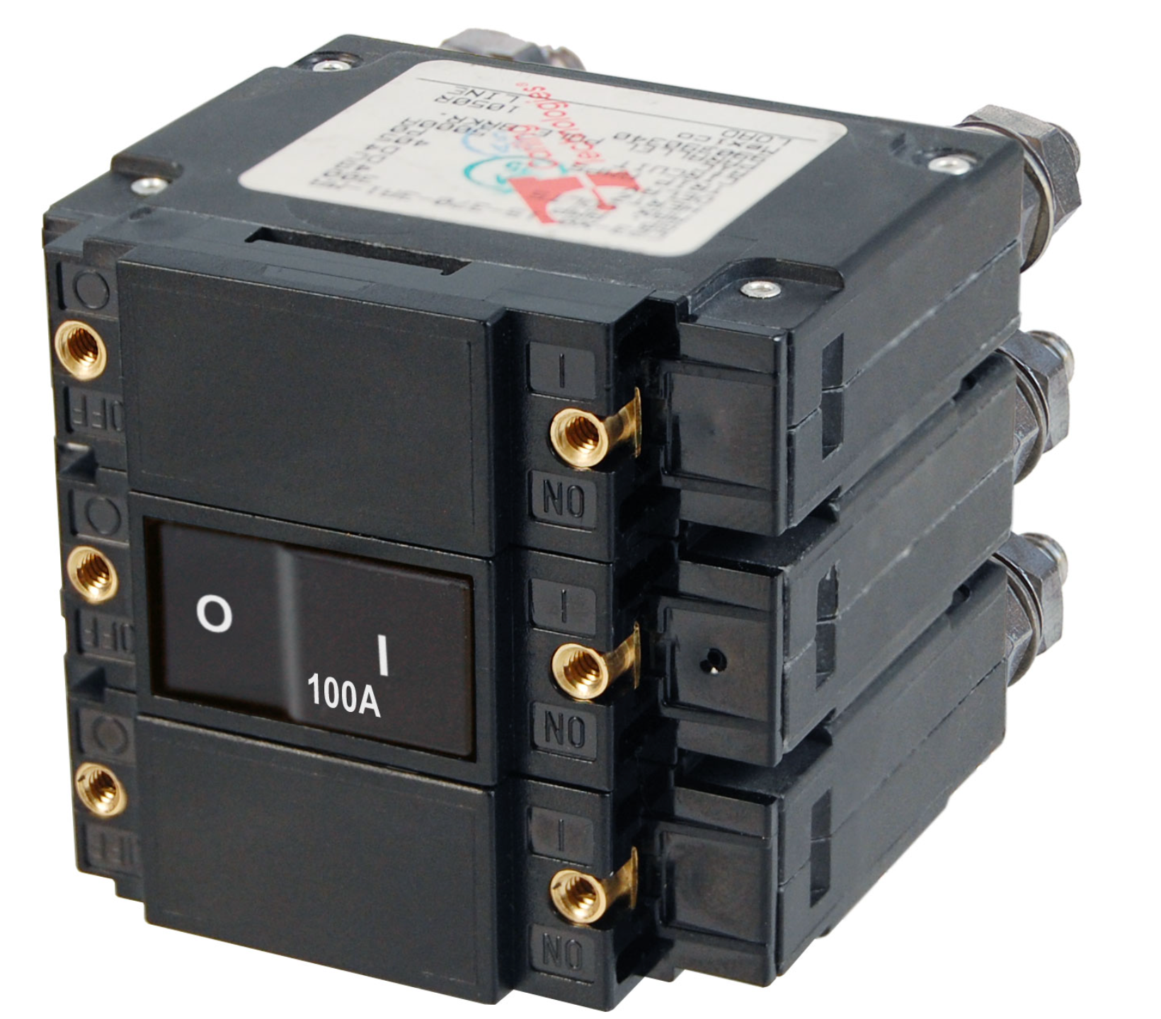 C-Series Flat Rocker Circuit Breaker - Triple Pole 100A AC