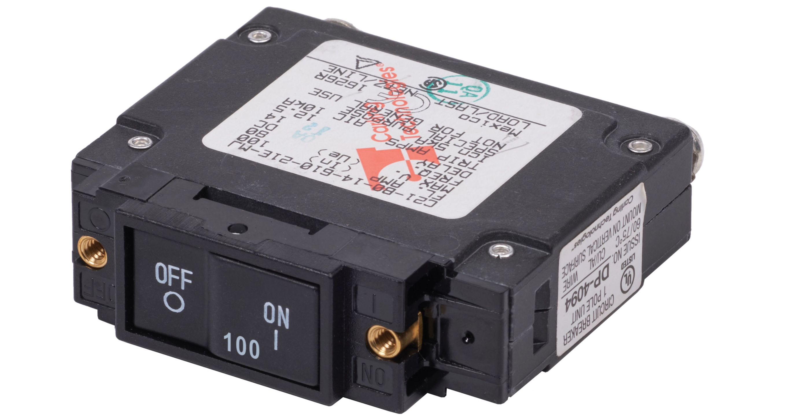 UL-489 Circuit Breaker - 100A Flat Rocker