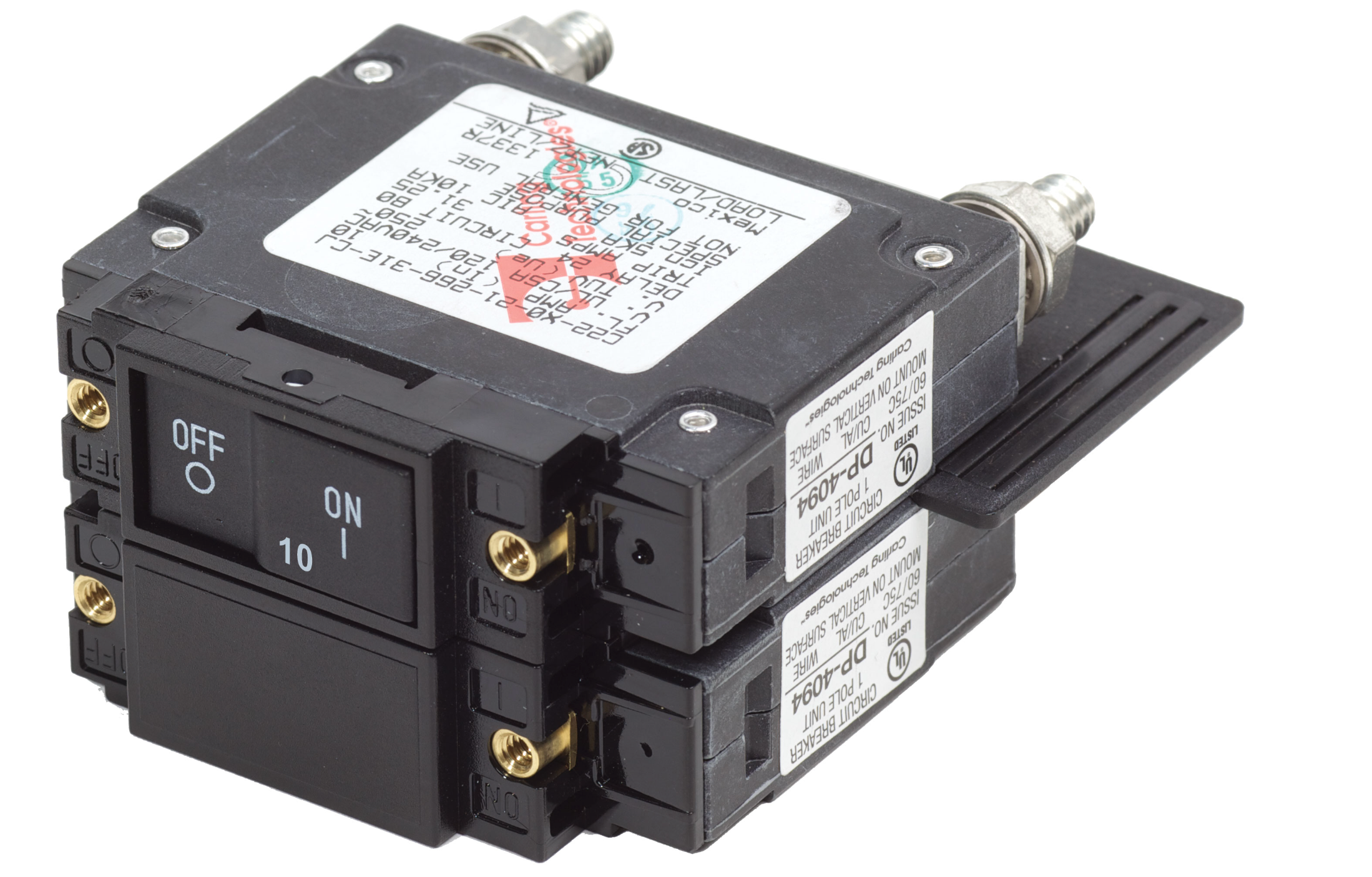UL-489 Circuit Breaker - 10A Flat Rocker