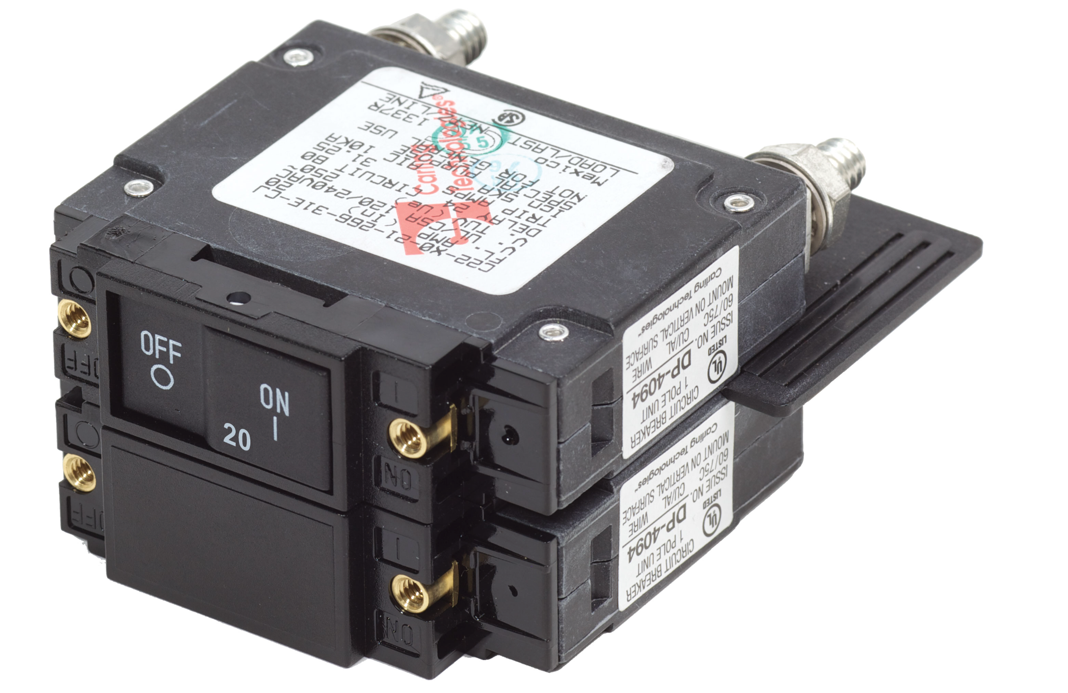 UL-489 Circuit Breaker - 20A Flat Rocker