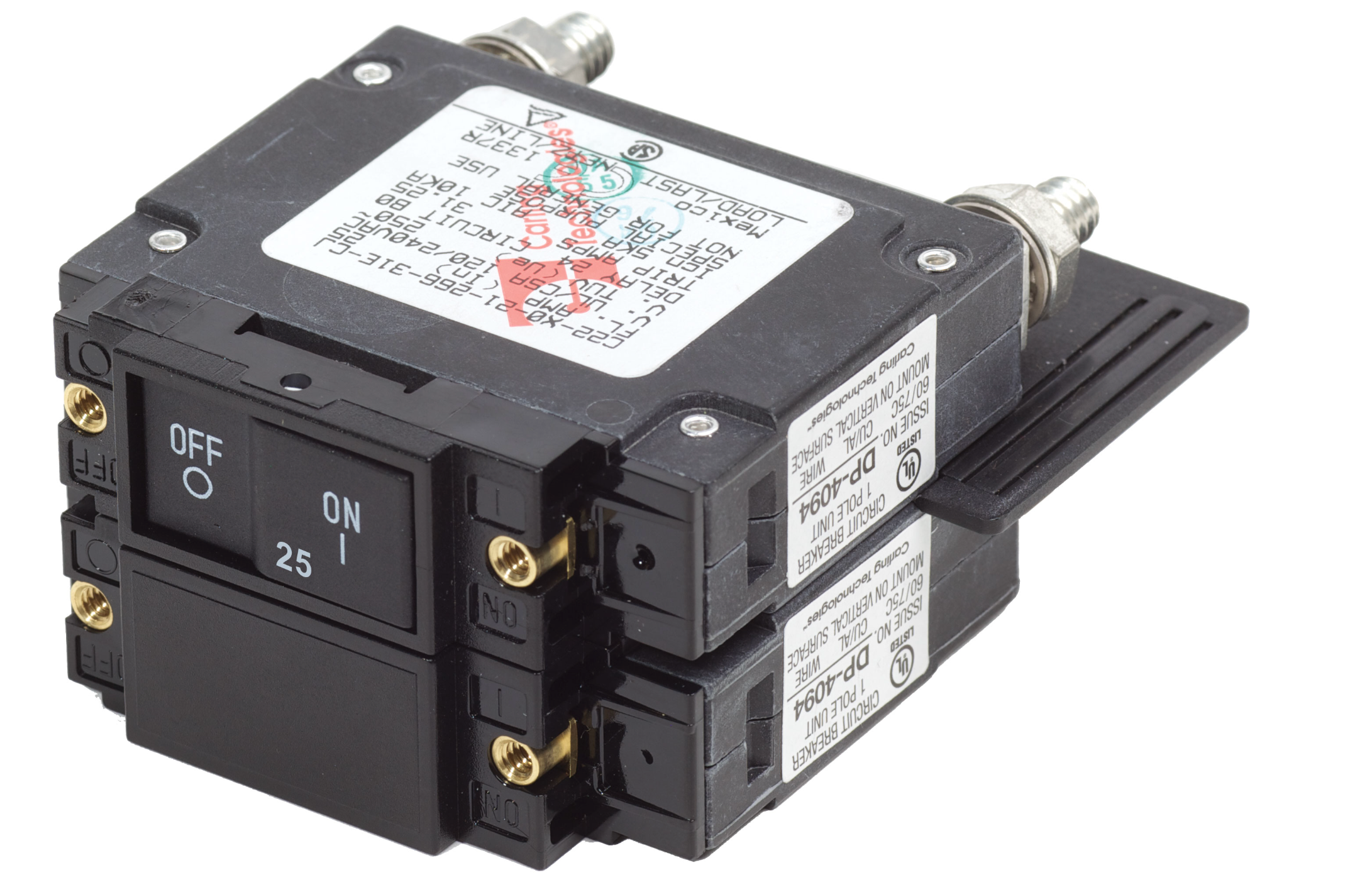 UL-489 Circuit Breaker - 25A Flat Rocker