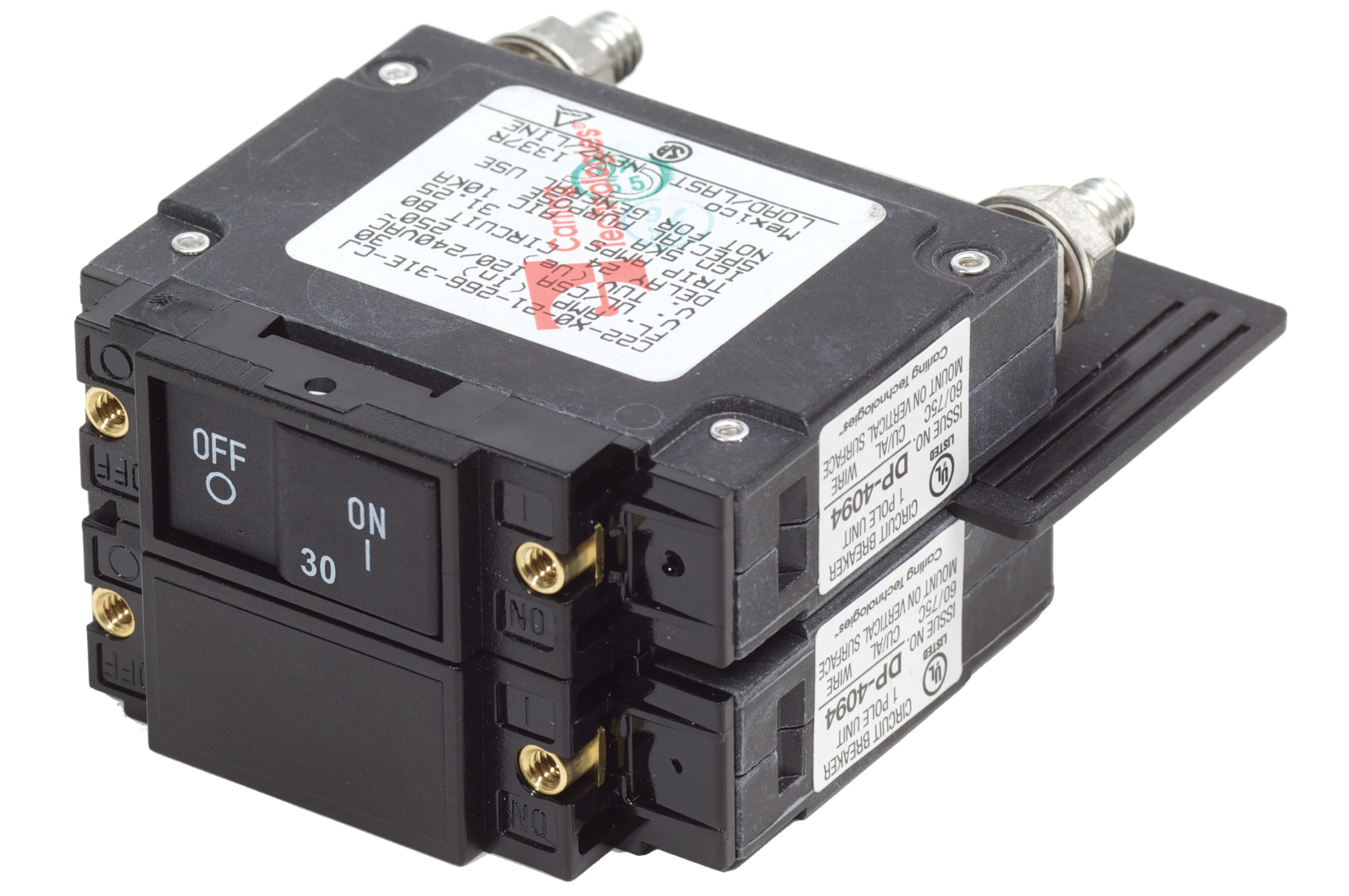 UL-489 Circuit Breaker - 30A Flat Rocker