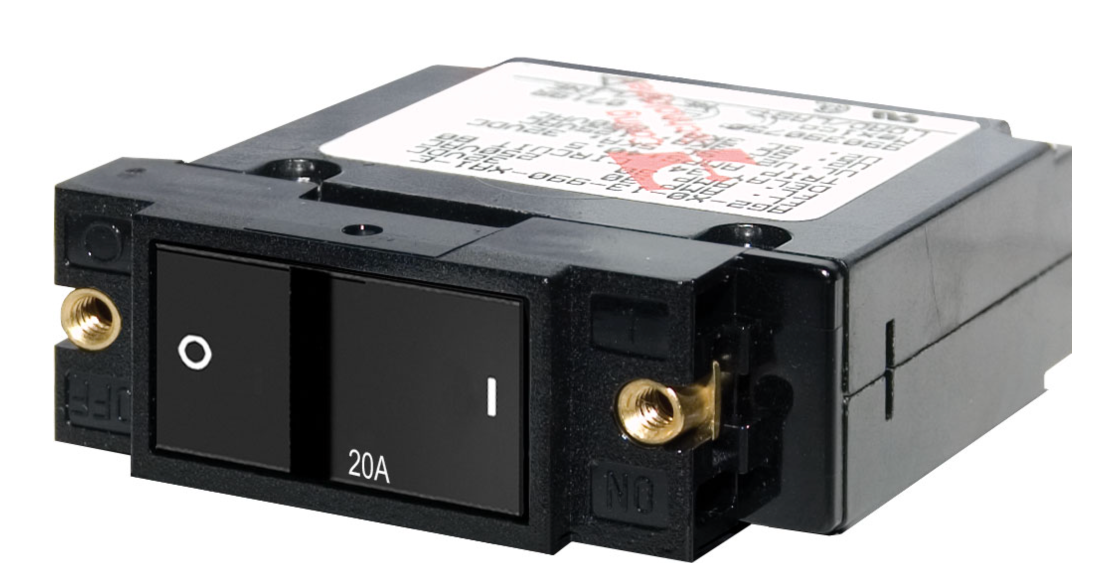 A-Series Flat Rocker Circuit Breaker - Single Pole 20A