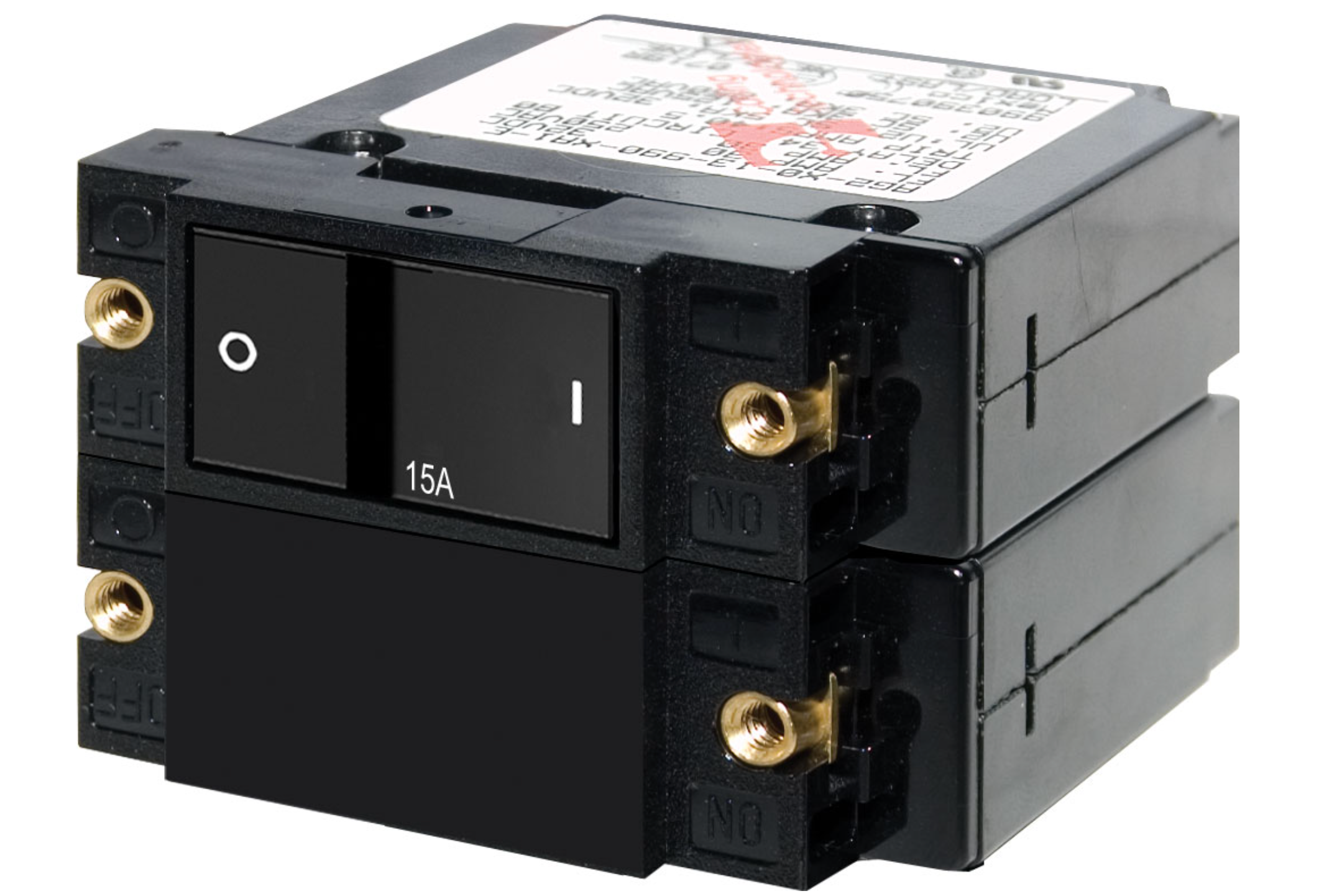 A-Series Flat Rocker Circuit Breaker - Double Pole 15A