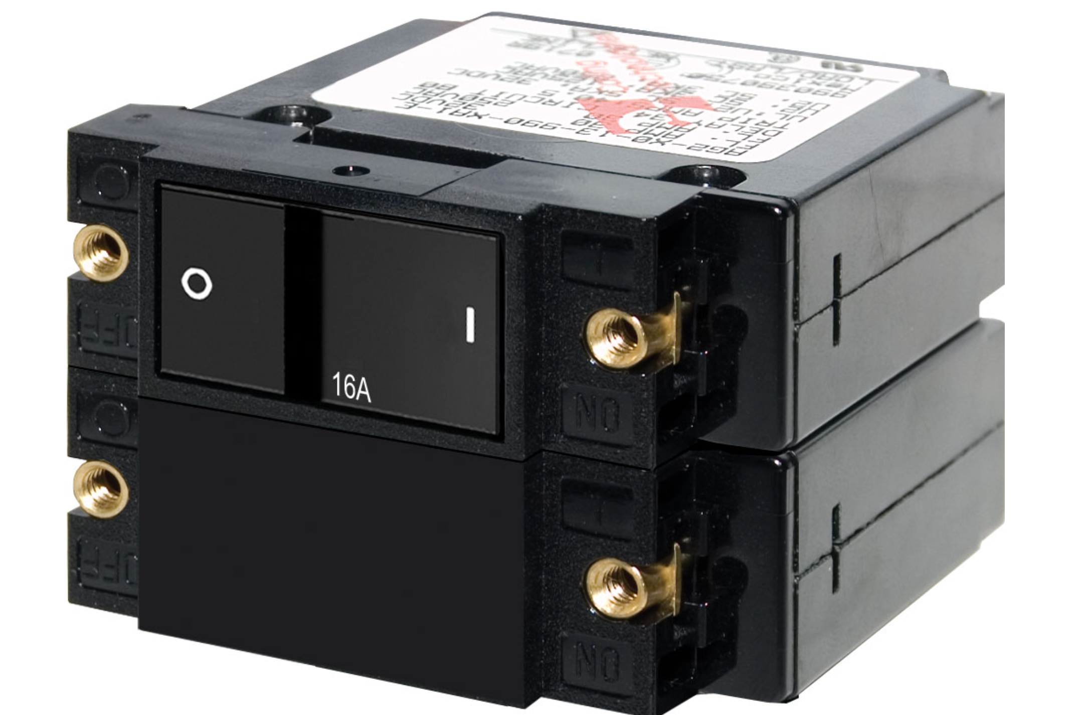 A-Series Flat Rocker Circuit Breaker - Double Pole 16A