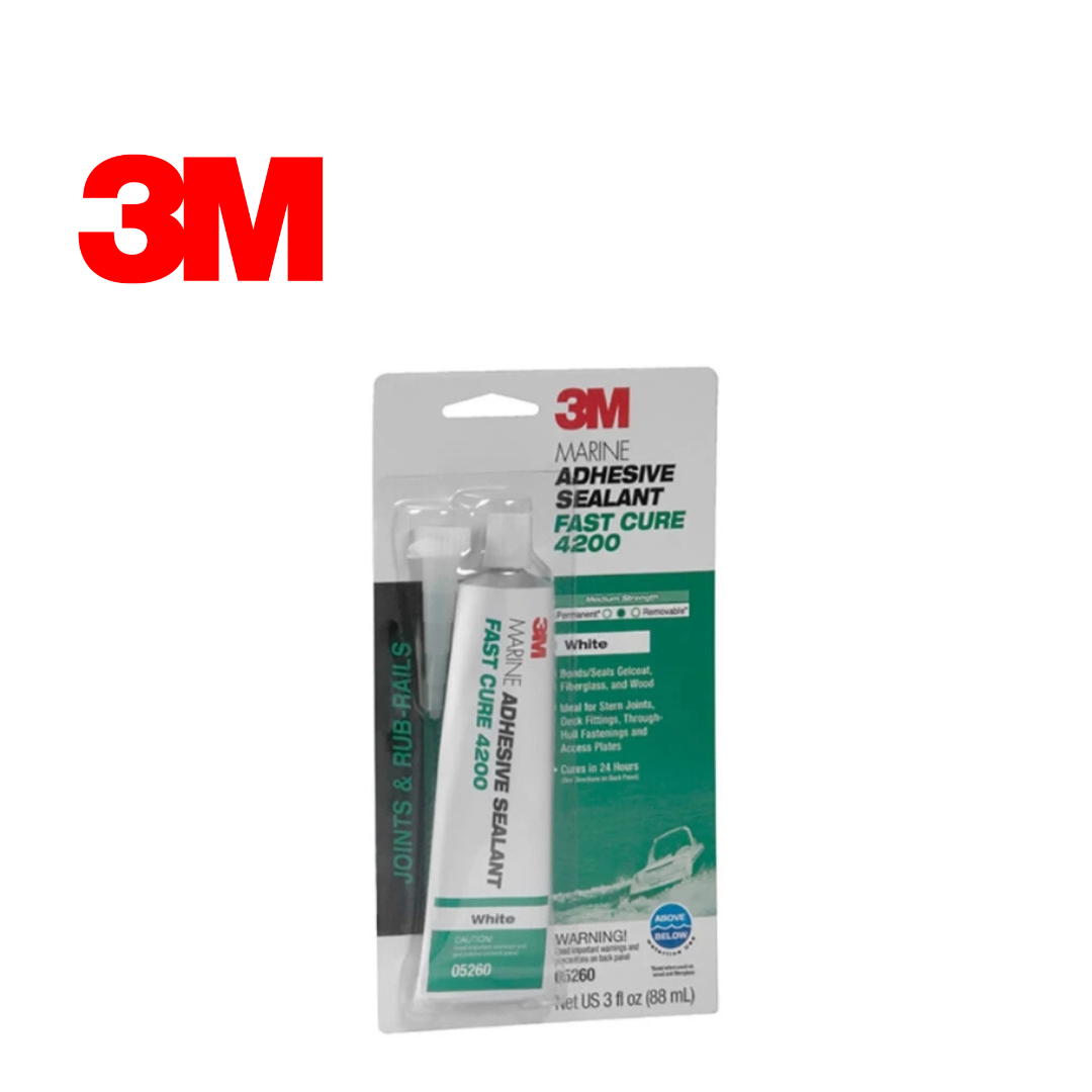 3M 4200 Fast Cure, White, Polyurethane Adhesive/Sealant, 3oz.