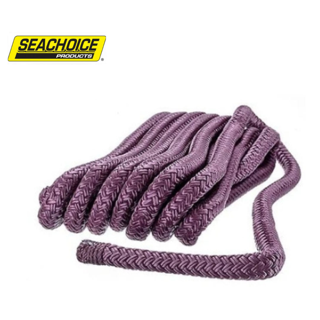 Seachoice Burgundy Double Braid Nylon Dock Line