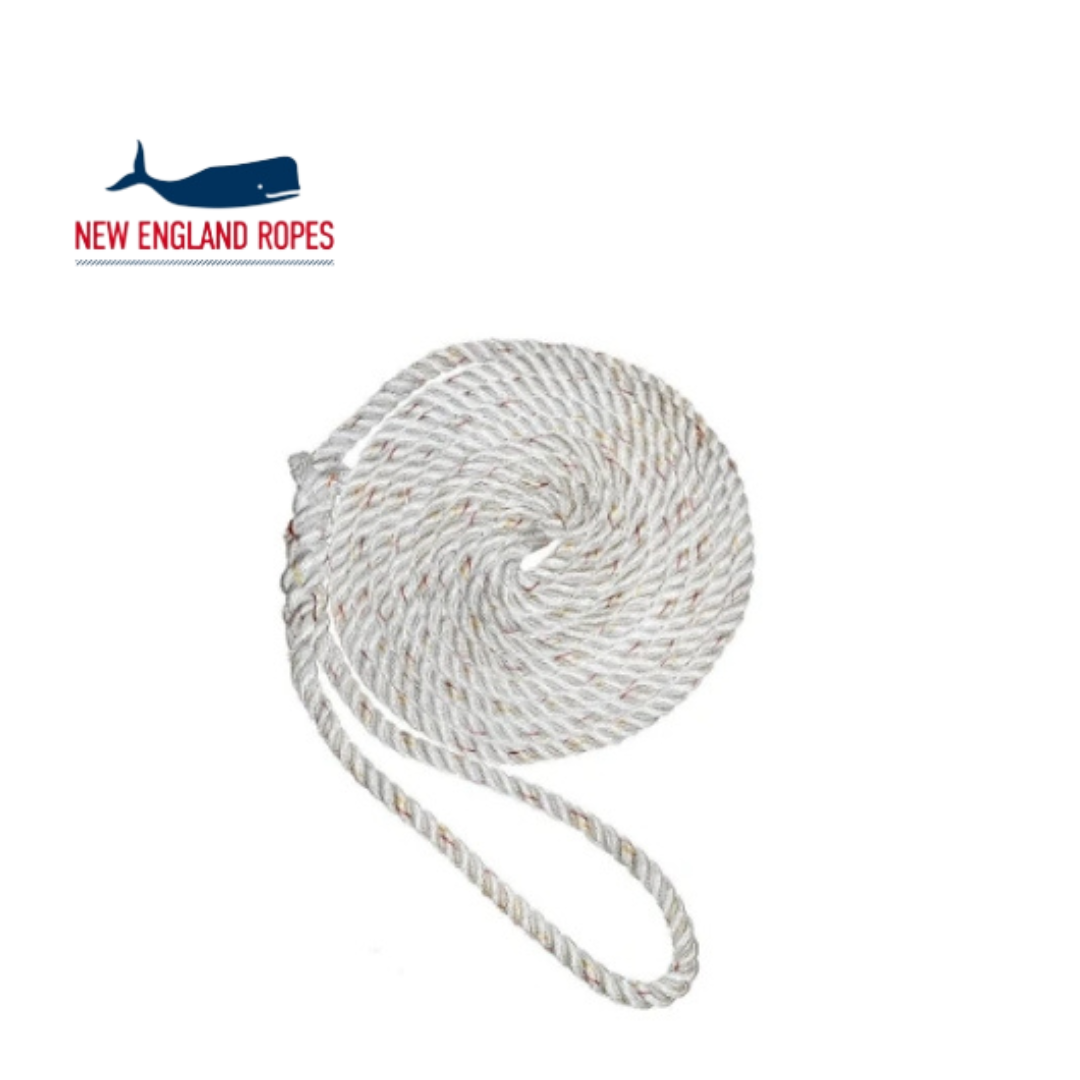 New England Ropes White 3 Strand Nylon Dockline