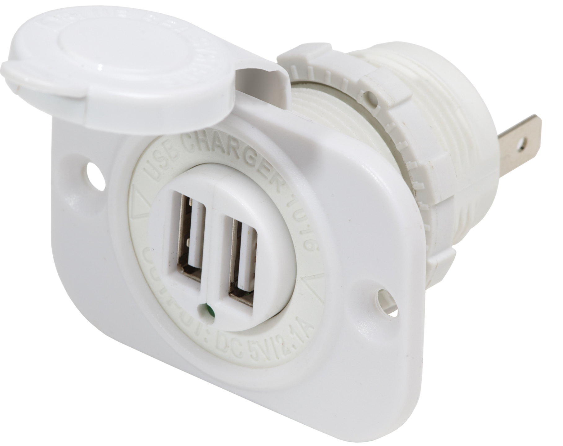 12/24V Dual USB 2.1A Charger - White