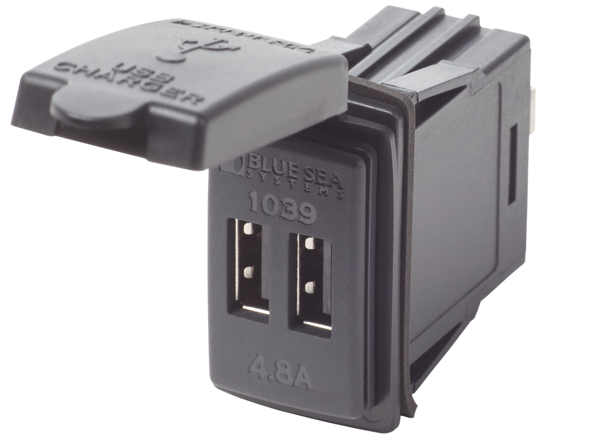 12/24V Dual USB 4.8A Chargers - Switch Mount