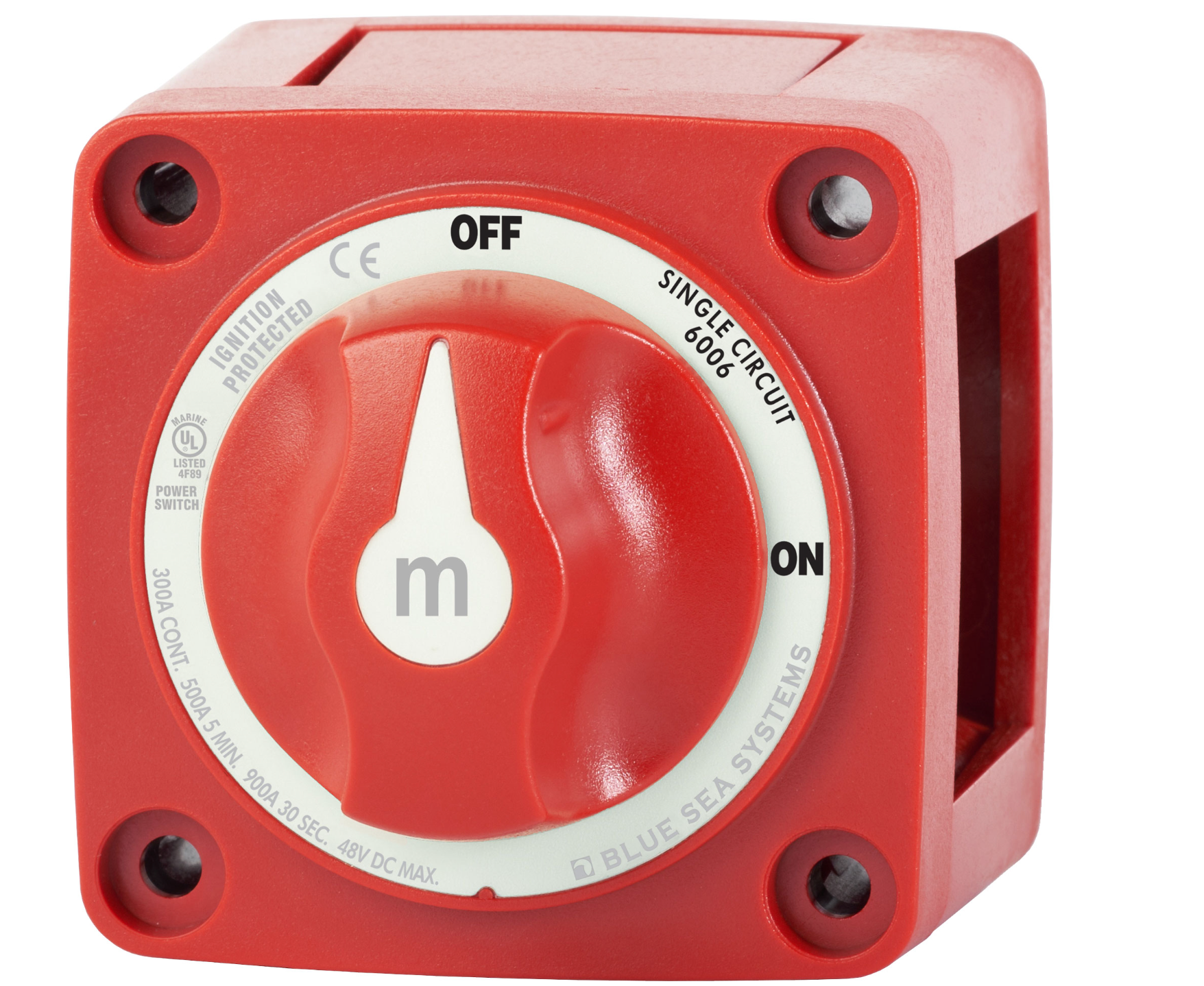 m-Series Mini On-Off Battery Switch with Knob - Red