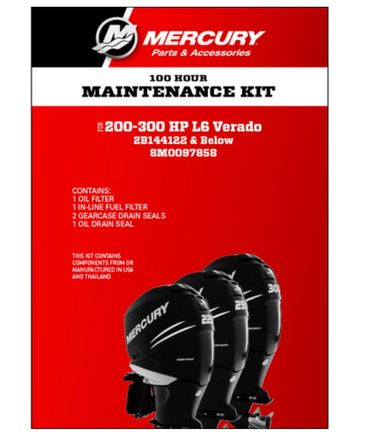 100 Hour Maintenance Kit P/N: 8M0097858