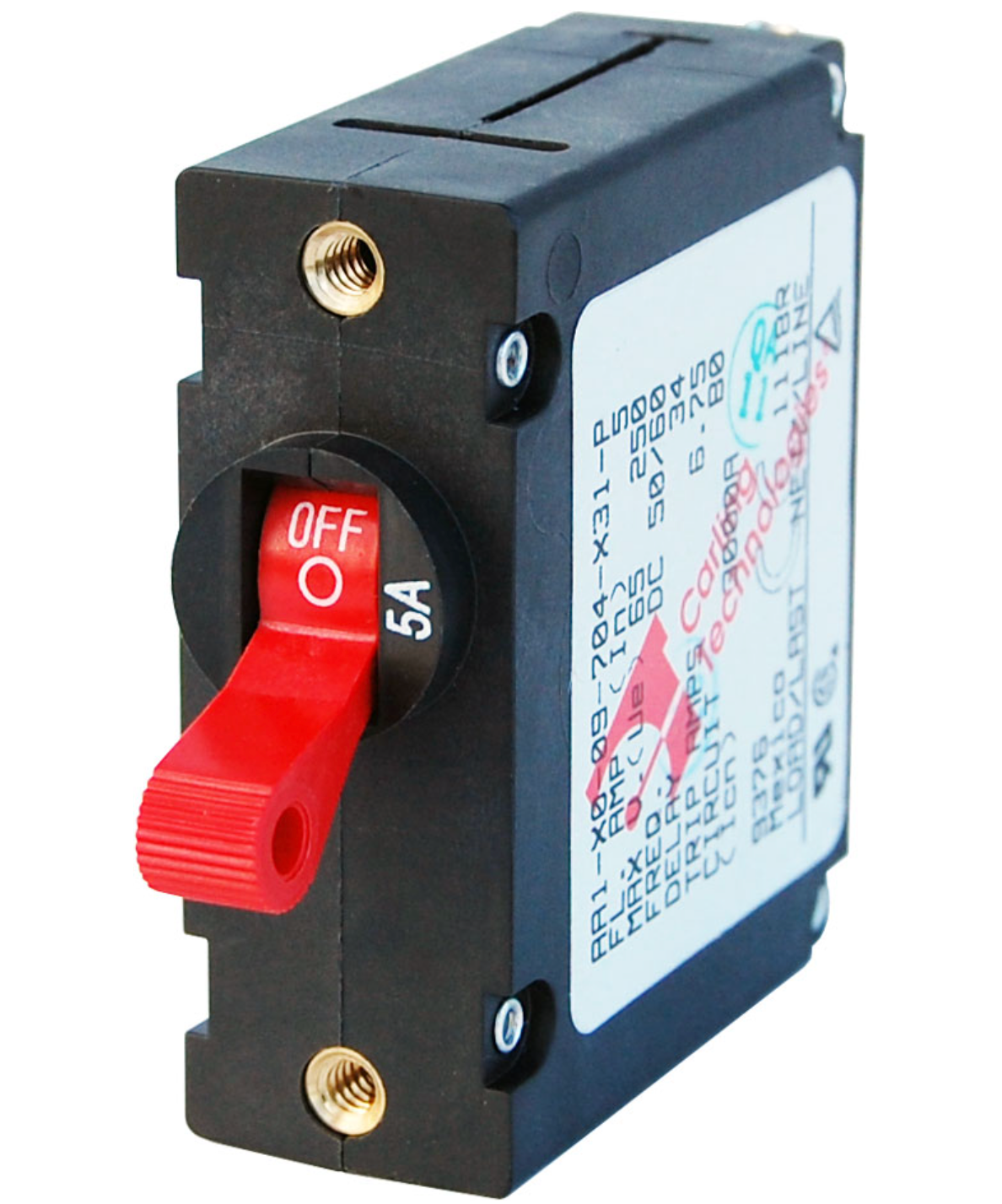 A-Series Red Toggle Circuit Breaker - Single Pole 5A