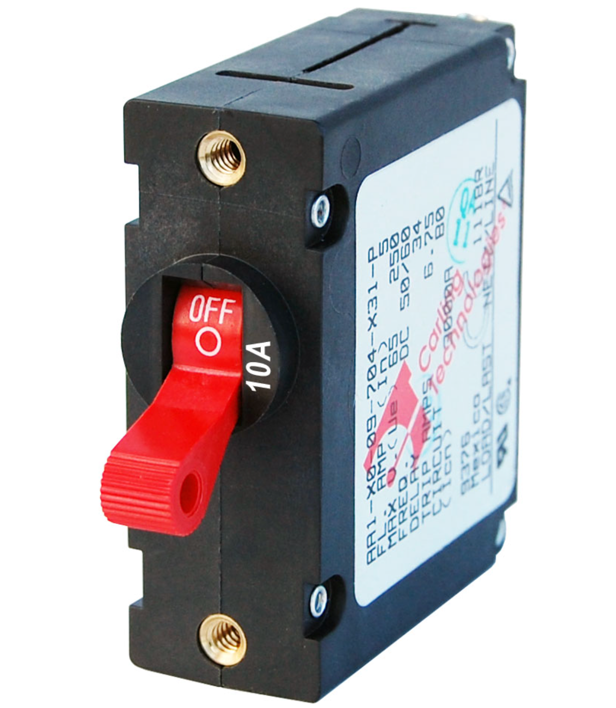 A-Series Red Toggle Circuit Breaker - Single Pole 10A