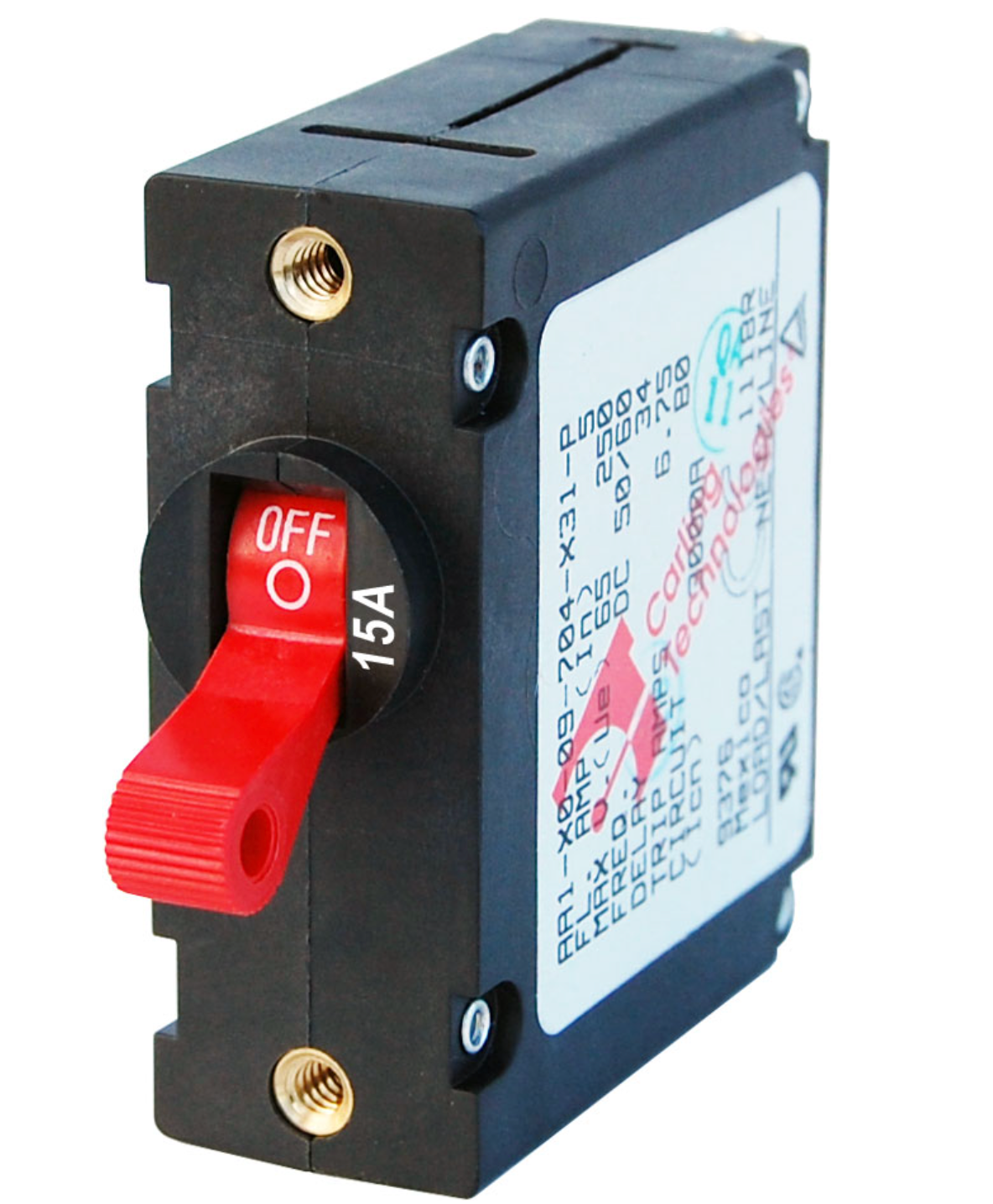 A-Series Red Toggle Circuit Breaker - Single Pole 15A