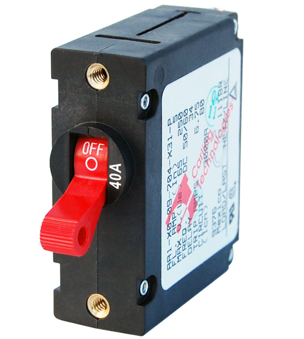 A-Series Red Toggle Circuit Breaker - Single Pole 40A